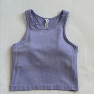 Lululemon Ebb To Street Cropped Tank Lilac Smoke Size 6